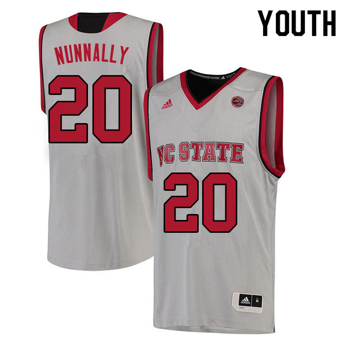Youth #20 Alex Nunnally NC State Wolfpack College Basketball Jerseys Sale-White - Click Image to Close